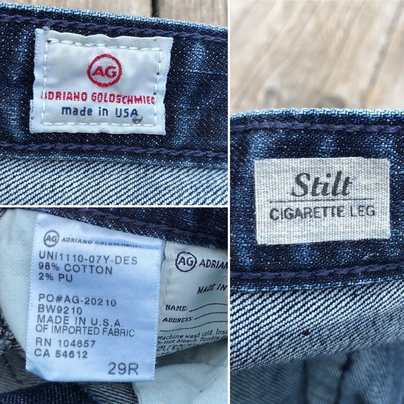AG Stilt Cigarette Leg jeans painted size 29 - Picture 7 of 7